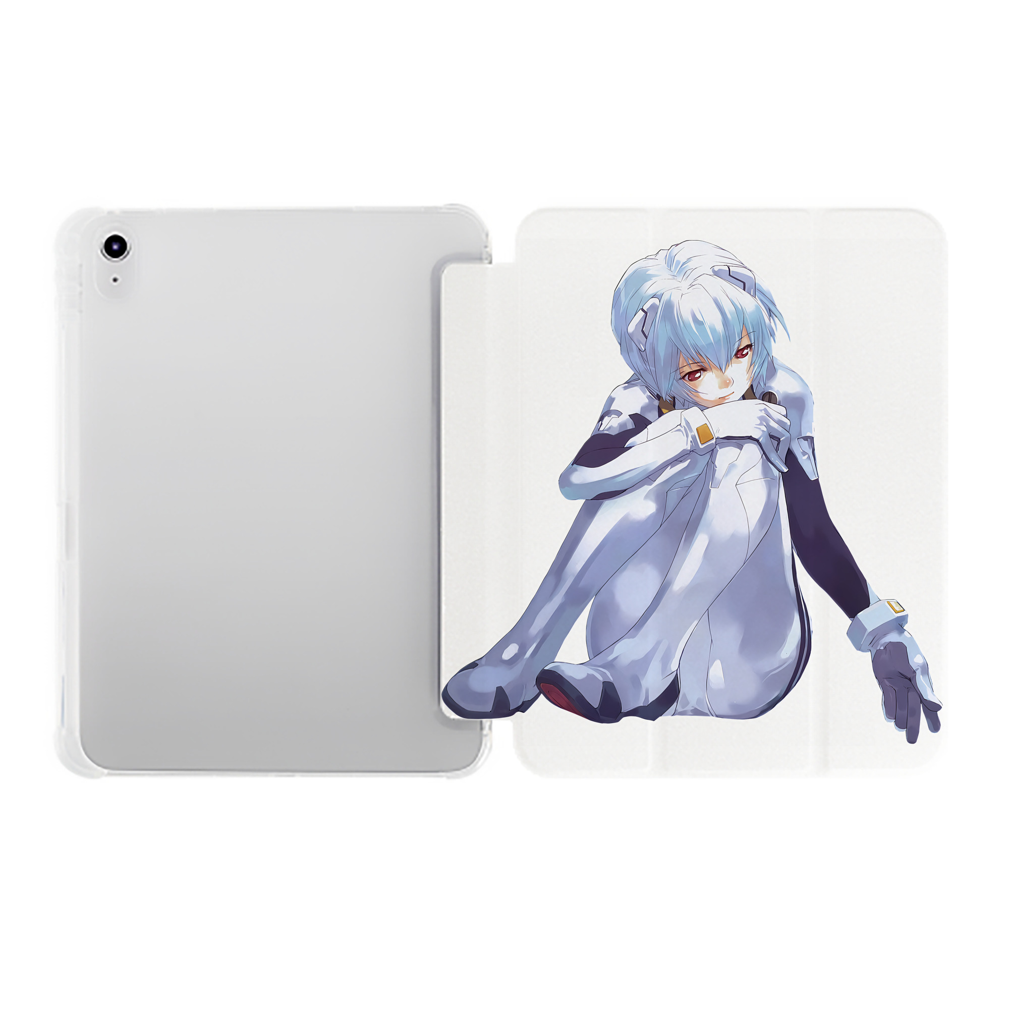 （画像用） EVA 新世紀エヴァンゲリオン IPad ケース ペン収納付き 三つ折りスタンド PUレザー×シリコン 対応機種9.5/10.5/10.9インチ